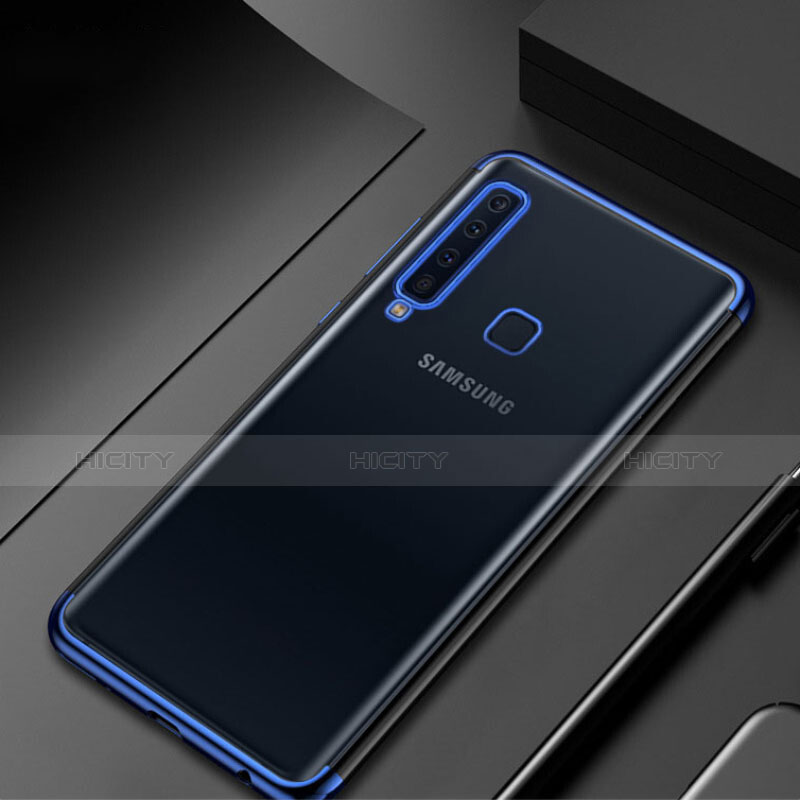 Custodia Silicone Trasparente Ultra Sottile Cover Morbida H02 per Samsung Galaxy A9s Blu