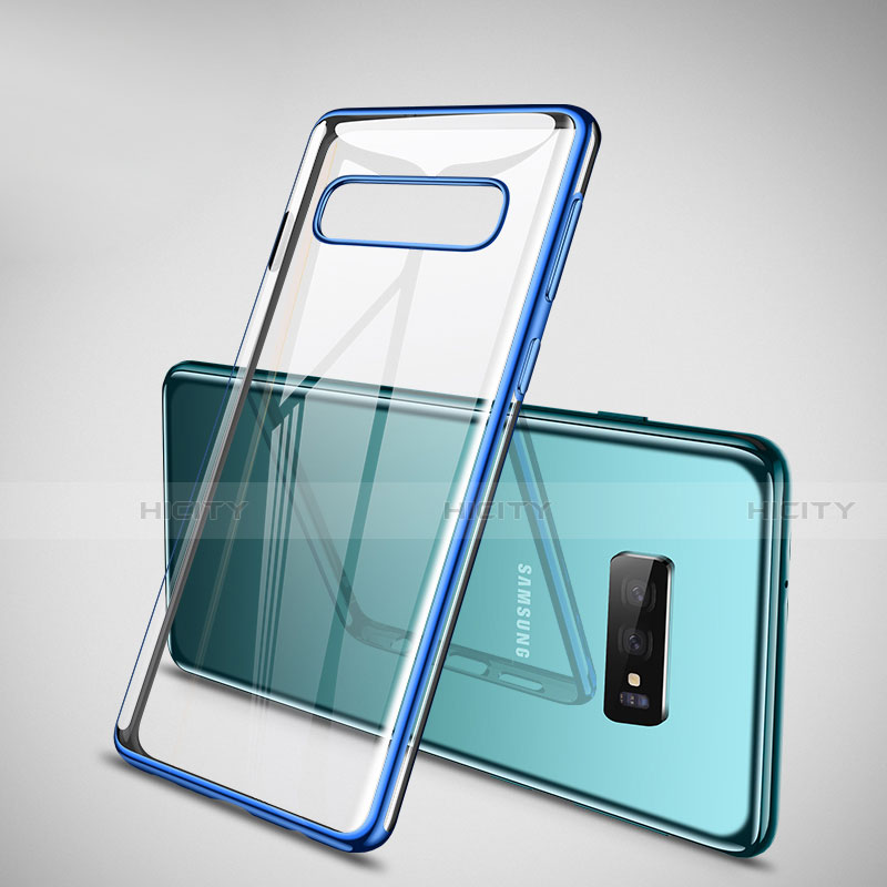 Custodia Silicone Trasparente Ultra Sottile Cover Morbida H02 per Samsung Galaxy S10 5G Blu