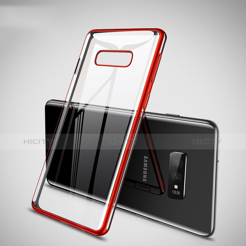 Custodia Silicone Trasparente Ultra Sottile Cover Morbida H02 per Samsung Galaxy S10e Rosso
