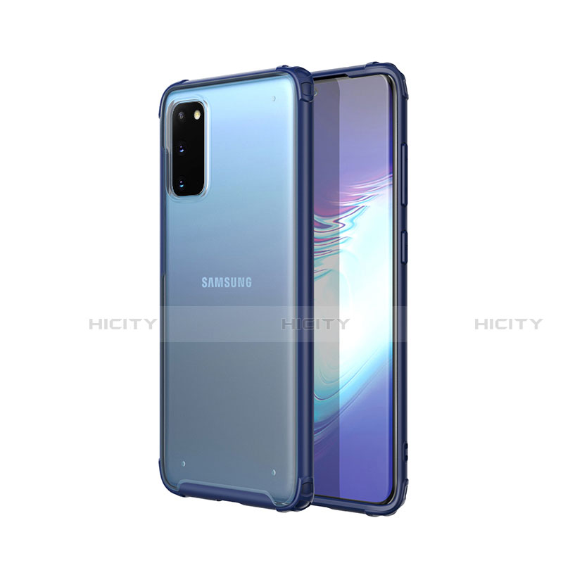 Custodia Silicone Trasparente Ultra Sottile Cover Morbida H02 per Samsung Galaxy S20 5G Blu