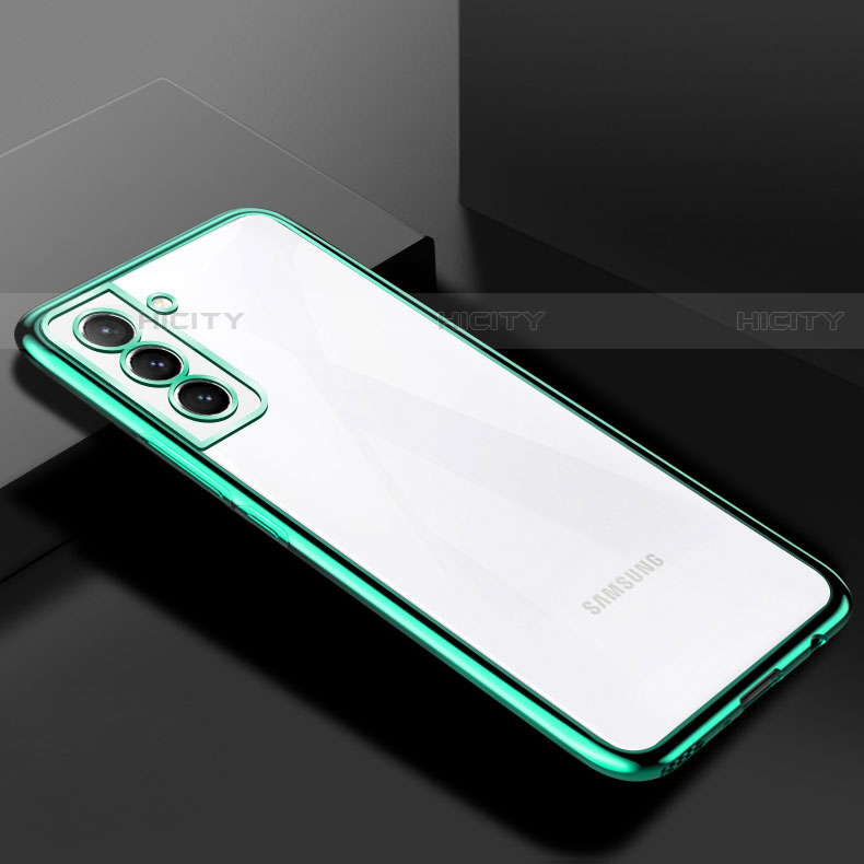 Custodia Silicone Trasparente Ultra Sottile Cover Morbida H02 per Samsung Galaxy S21 FE 5G Verde