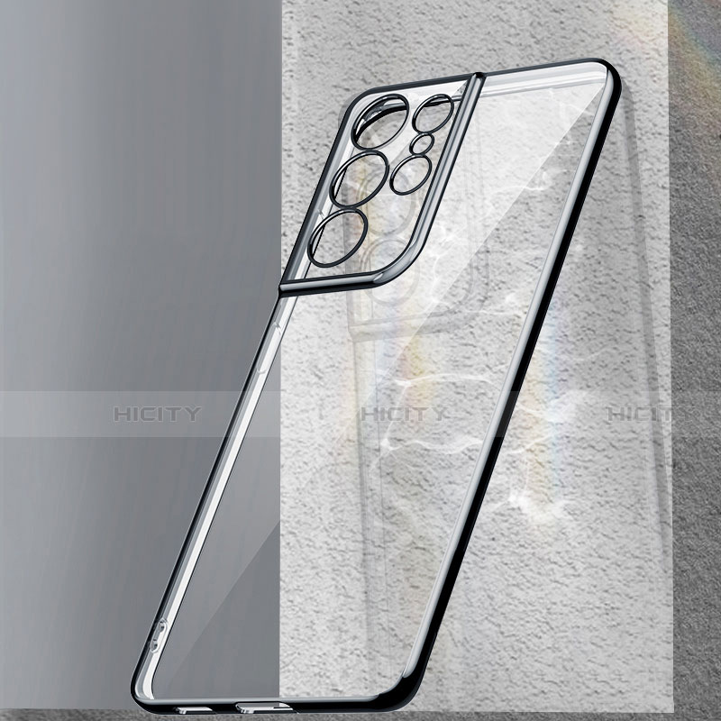 Custodia Silicone Trasparente Ultra Sottile Cover Morbida H02 per Samsung Galaxy S21 Ultra 5G