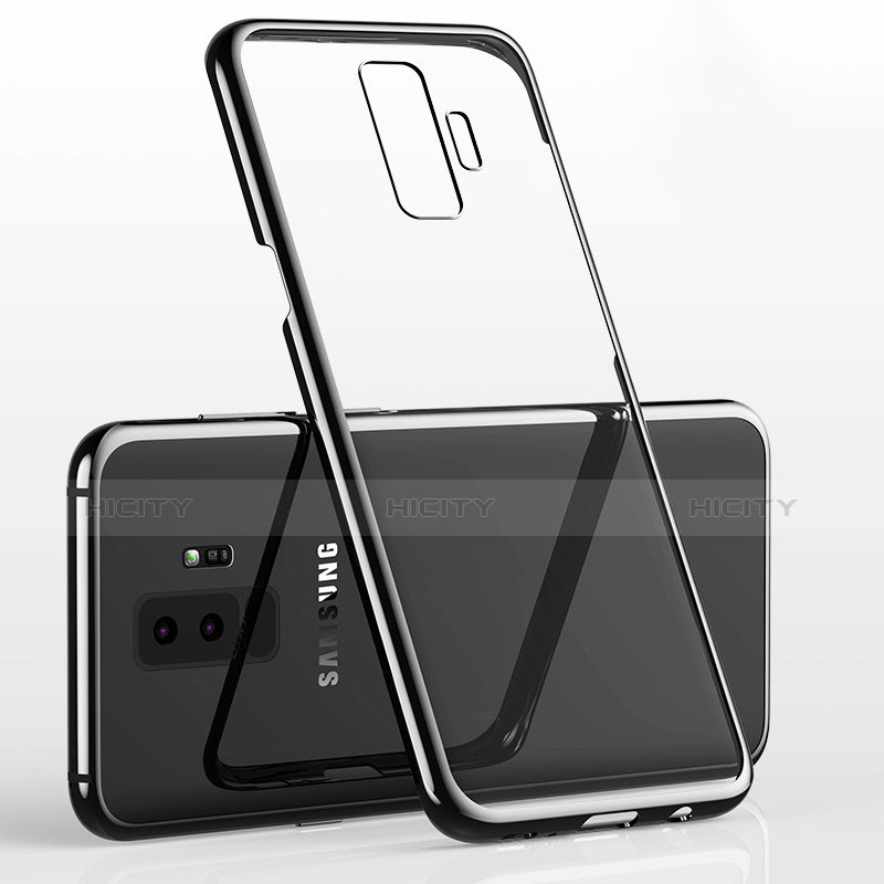 Custodia Silicone Trasparente Ultra Sottile Cover Morbida H02 per Samsung Galaxy S9 Plus Nero