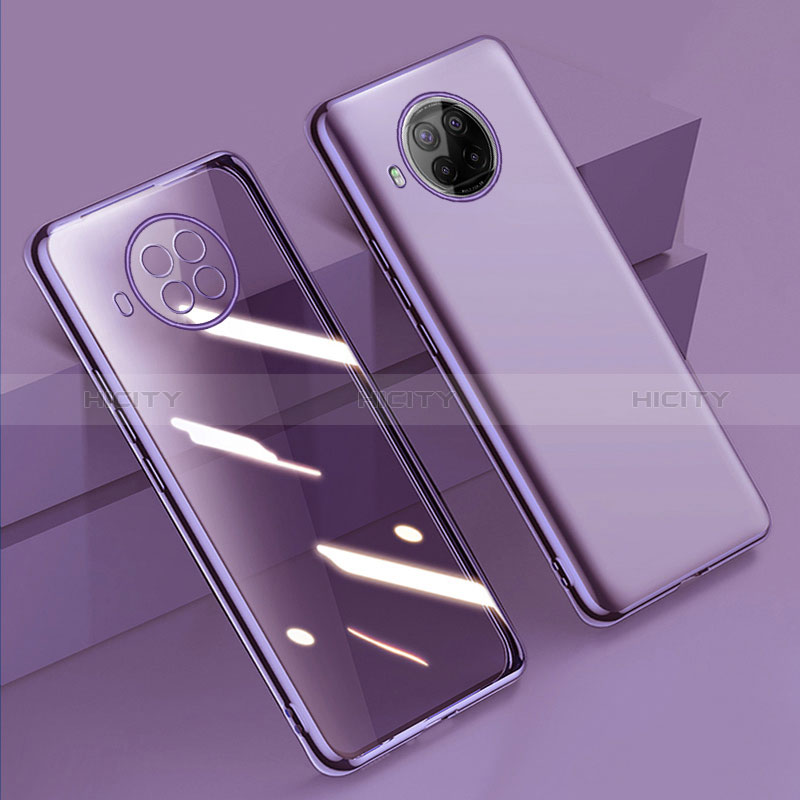 Custodia Silicone Trasparente Ultra Sottile Cover Morbida H02 per Xiaomi Mi 10i 5G Viola