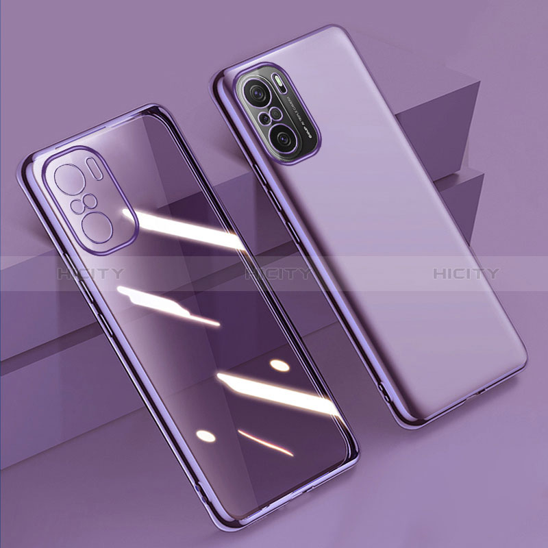 Custodia Silicone Trasparente Ultra Sottile Cover Morbida H02 per Xiaomi Mi 11i 5G Viola
