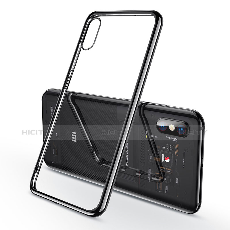 Custodia Silicone Trasparente Ultra Sottile Cover Morbida H02 per Xiaomi Mi 8 Explorer Nero