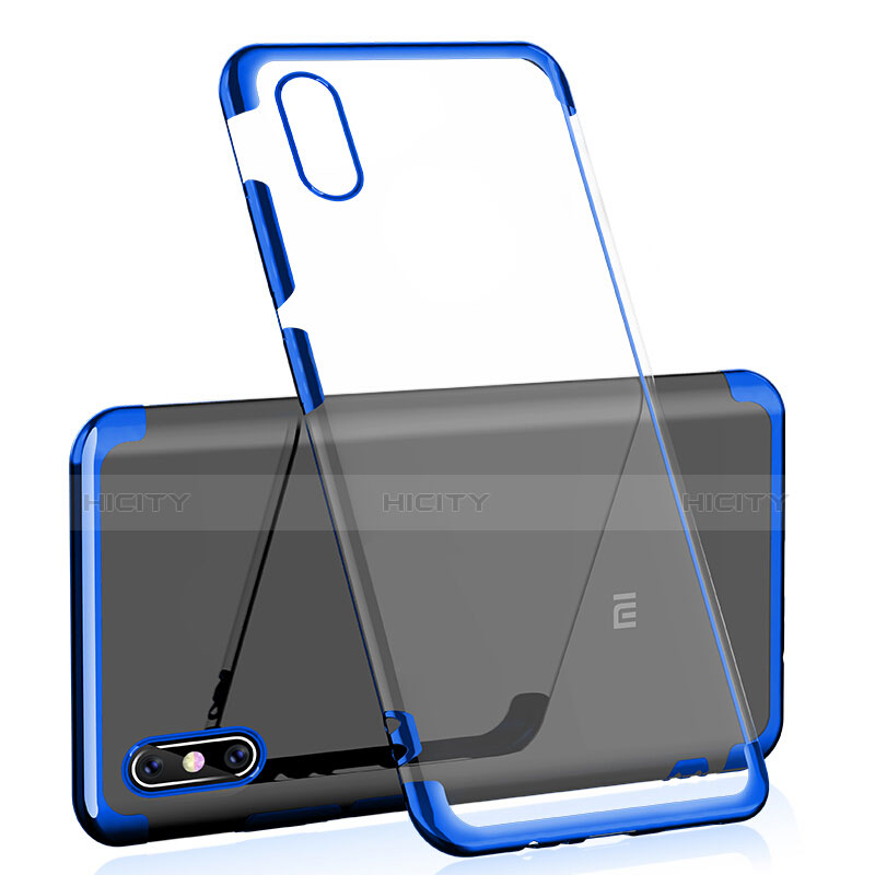 Custodia Silicone Trasparente Ultra Sottile Cover Morbida H02 per Xiaomi Mi 8 Screen Fingerprint Edition Blu