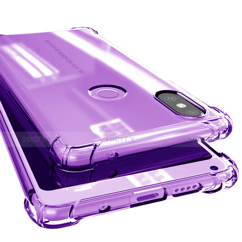 Custodia Silicone Trasparente Ultra Sottile Cover Morbida H02 per Xiaomi Mi Mix 2S Viola