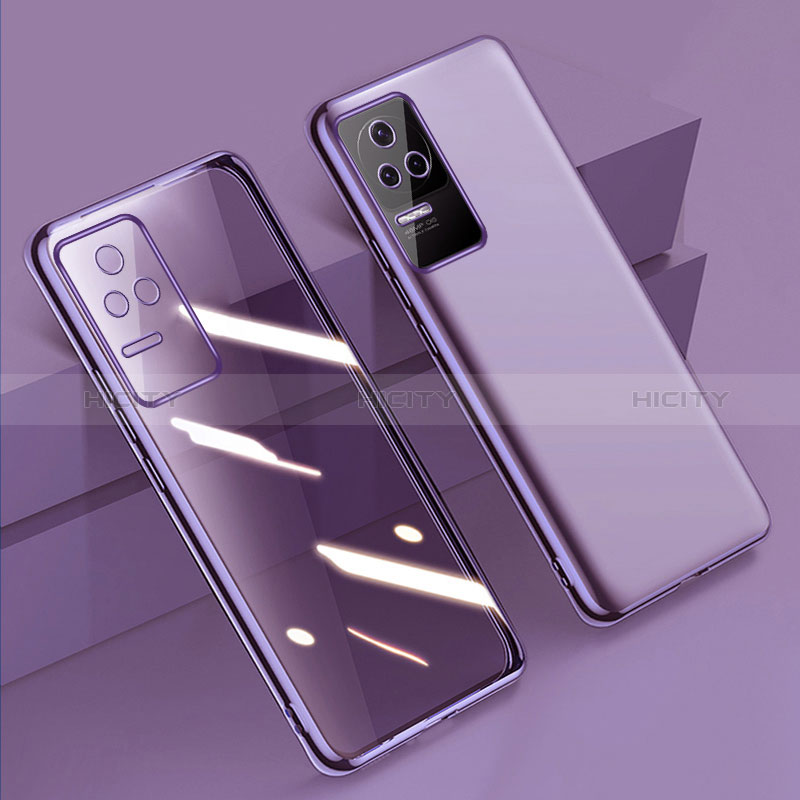 Custodia Silicone Trasparente Ultra Sottile Cover Morbida H02 per Xiaomi Poco F4 5G Viola