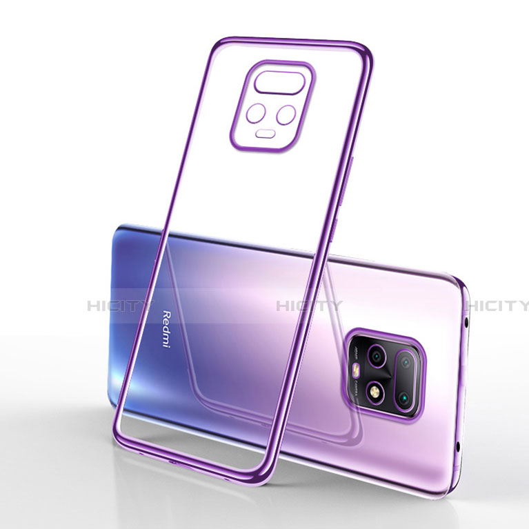 Custodia Silicone Trasparente Ultra Sottile Cover Morbida H02 per Xiaomi Redmi 10X 5G Viola