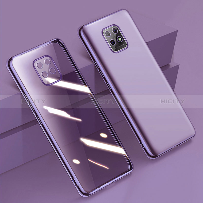 Custodia Silicone Trasparente Ultra Sottile Cover Morbida H02 per Xiaomi Redmi 10X 5G Viola