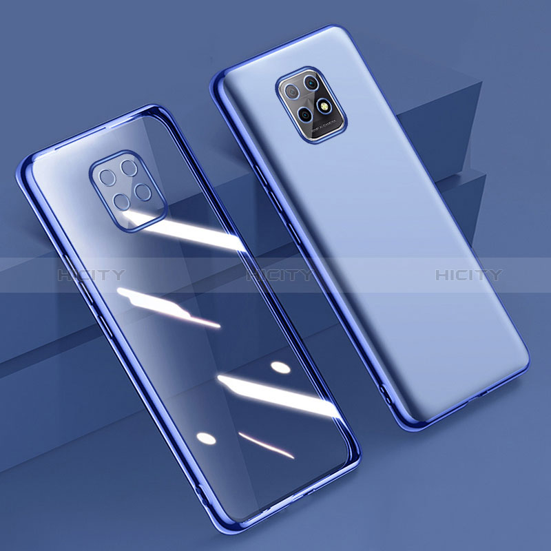 Custodia Silicone Trasparente Ultra Sottile Cover Morbida H02 per Xiaomi Redmi 10X Pro 5G Blu
