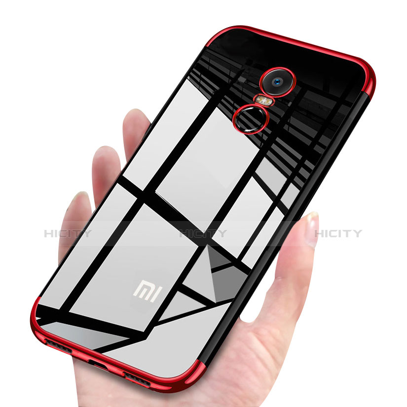Custodia Silicone Trasparente Ultra Sottile Cover Morbida H02 per Xiaomi Redmi 5 Plus Rosso