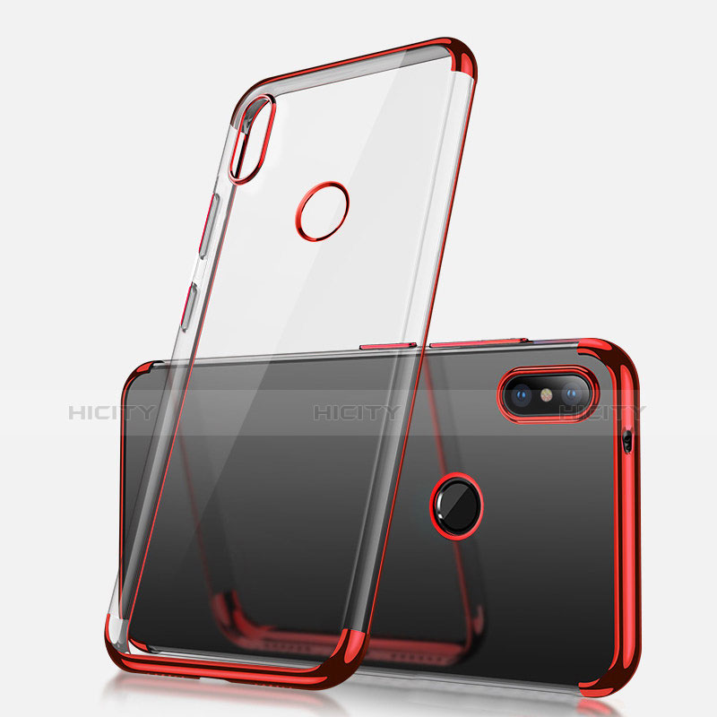 Custodia Silicone Trasparente Ultra Sottile Cover Morbida H02 per Xiaomi Redmi Note 5 AI Dual Camera Rosso