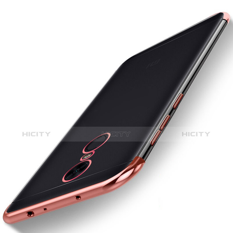 Custodia Silicone Trasparente Ultra Sottile Cover Morbida H02 per Xiaomi Redmi Note 5 Indian Version Oro Rosa