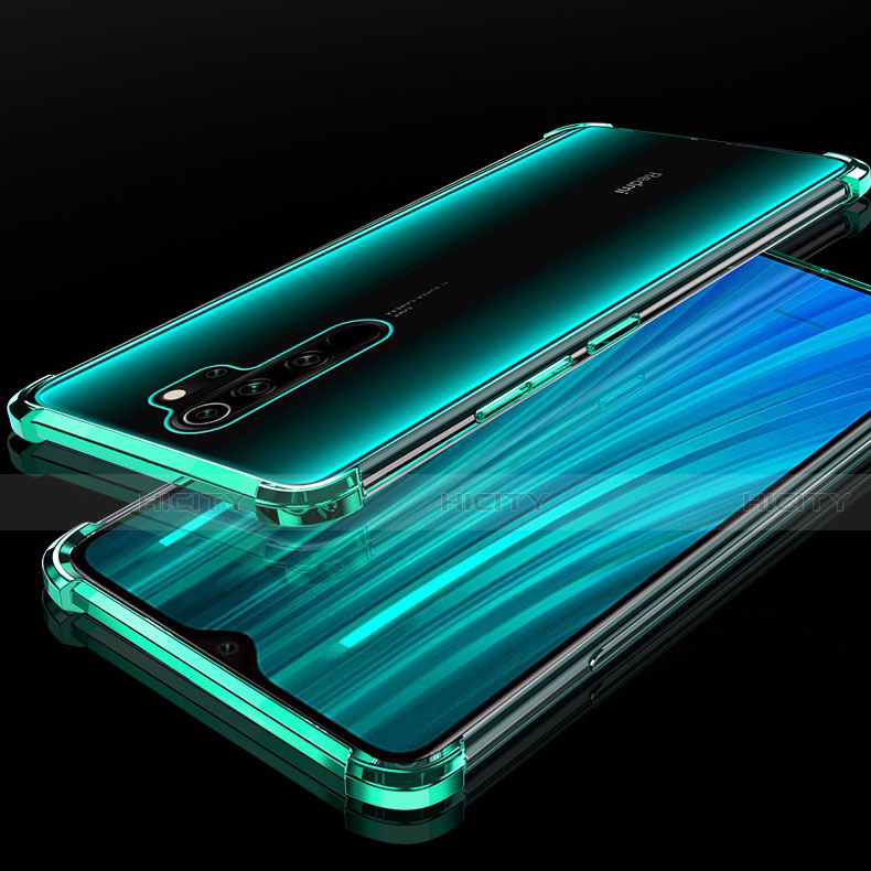 Custodia Silicone Trasparente Ultra Sottile Cover Morbida H02 per Xiaomi Redmi Note 8 Pro Verde