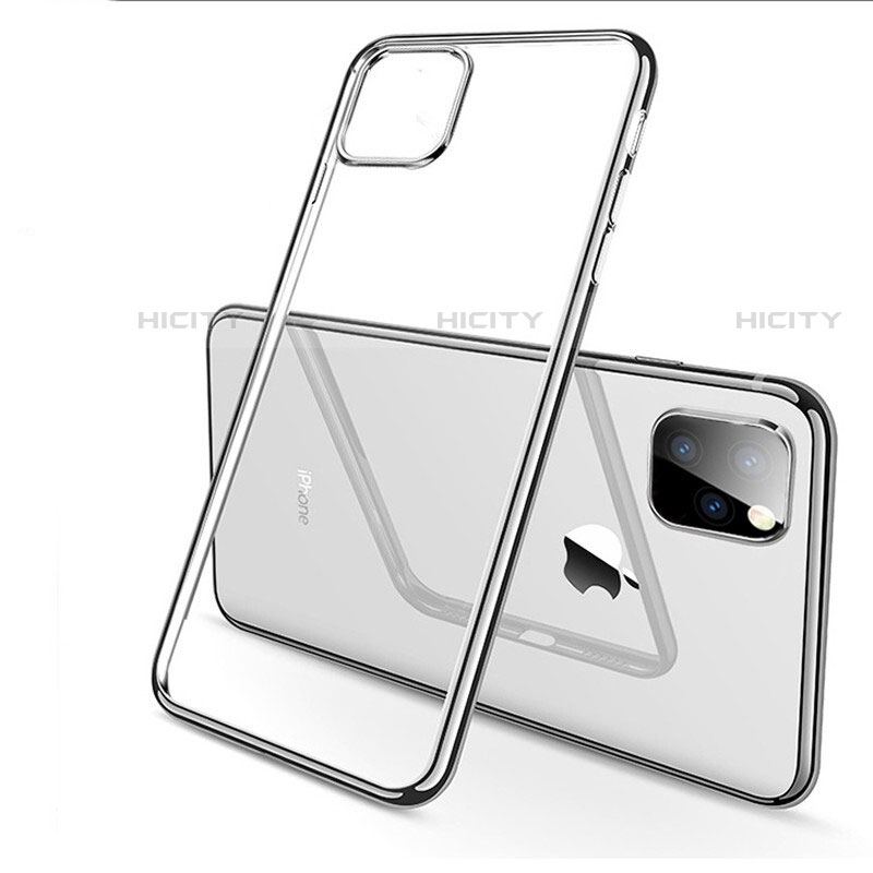 Custodia Silicone Trasparente Ultra Sottile Cover Morbida H03 per Apple iPhone 11 Pro Max Argento