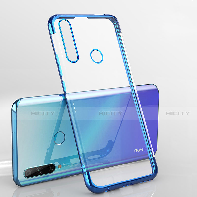 Custodia Silicone Trasparente Ultra Sottile Cover Morbida H03 per Huawei Enjoy 10 Plus Blu