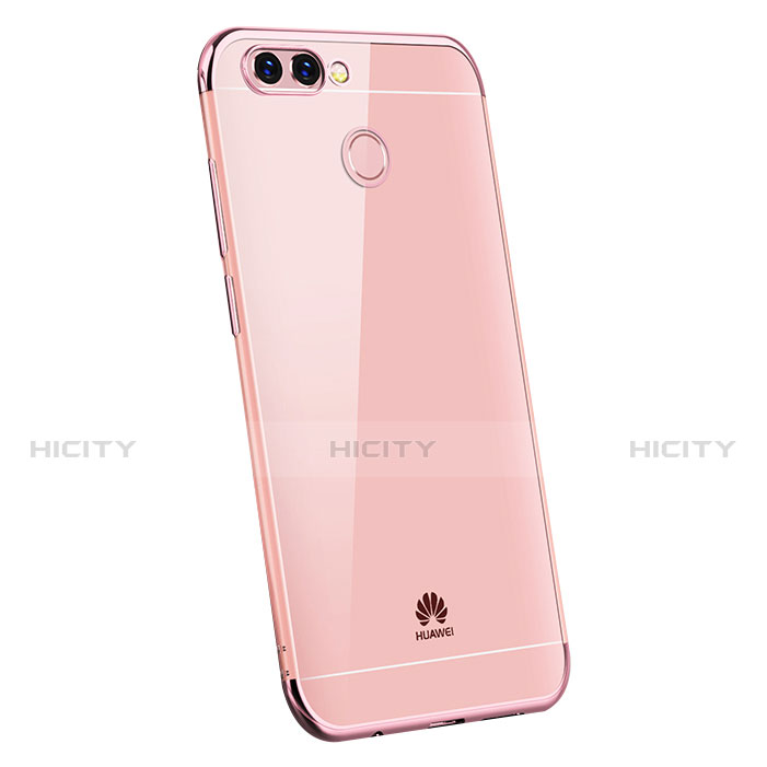 Custodia Silicone Trasparente Ultra Sottile Cover Morbida H03 per Huawei Enjoy 7S Oro Rosa