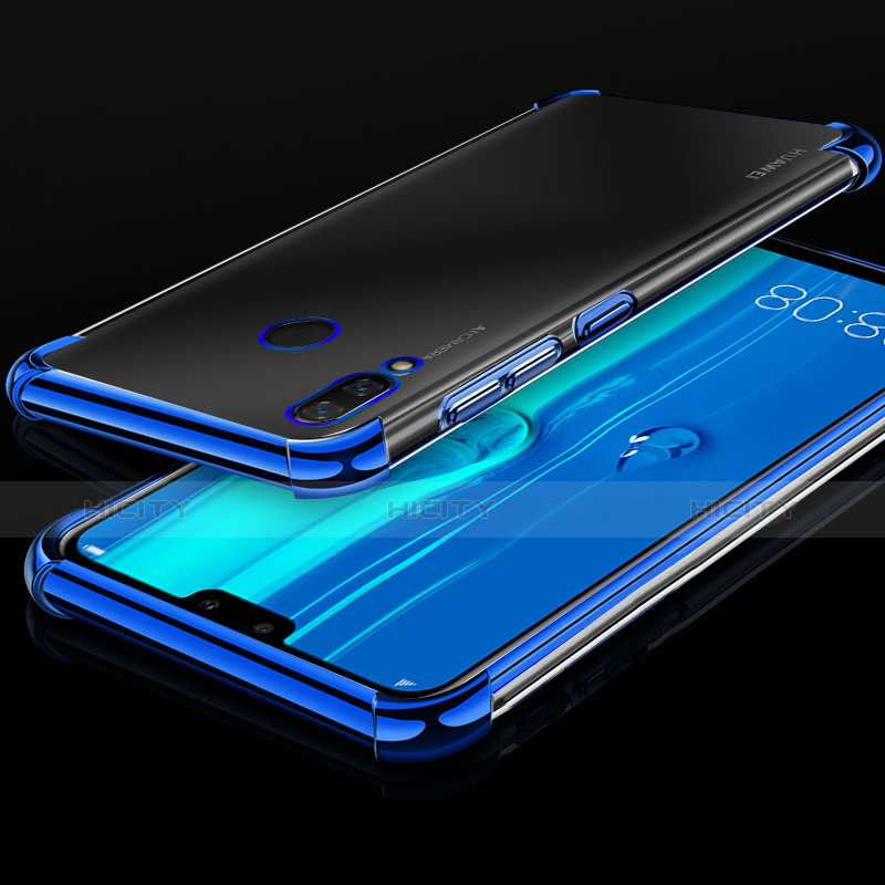 Custodia Silicone Trasparente Ultra Sottile Cover Morbida H03 per Huawei Enjoy 9 Plus Blu