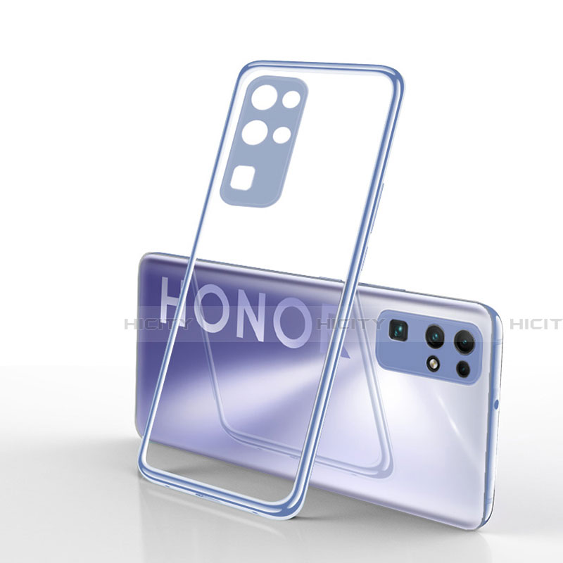 Custodia Silicone Trasparente Ultra Sottile Cover Morbida H03 per Huawei Honor 30 Argento