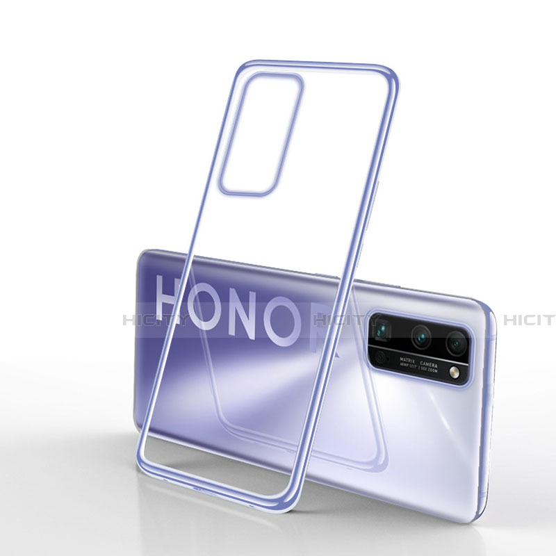 Custodia Silicone Trasparente Ultra Sottile Cover Morbida H03 per Huawei Honor 30 Pro Argento