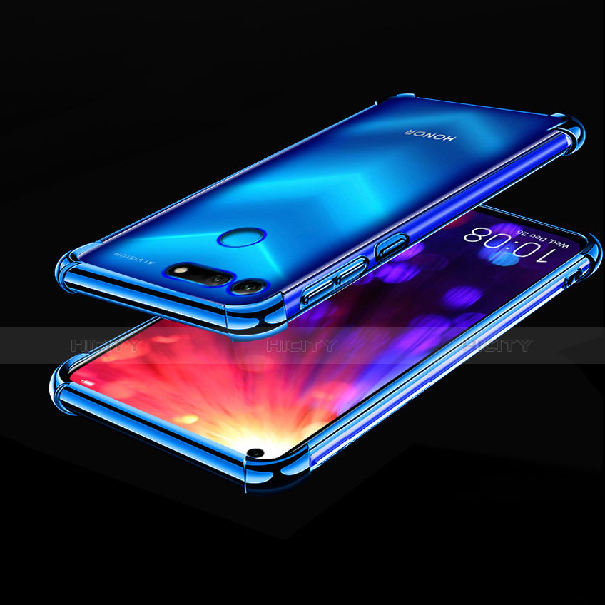 Custodia Silicone Trasparente Ultra Sottile Cover Morbida H03 per Huawei Honor V20 Blu