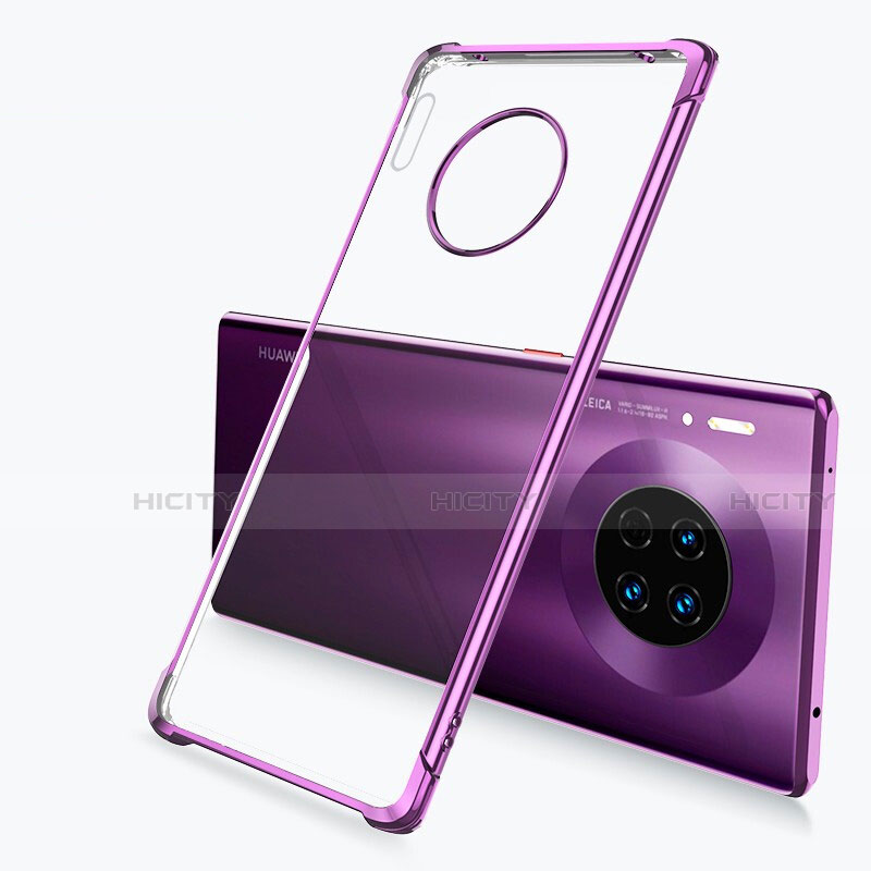 Custodia Silicone Trasparente Ultra Sottile Cover Morbida H03 per Huawei Mate 30 Pro 5G Viola