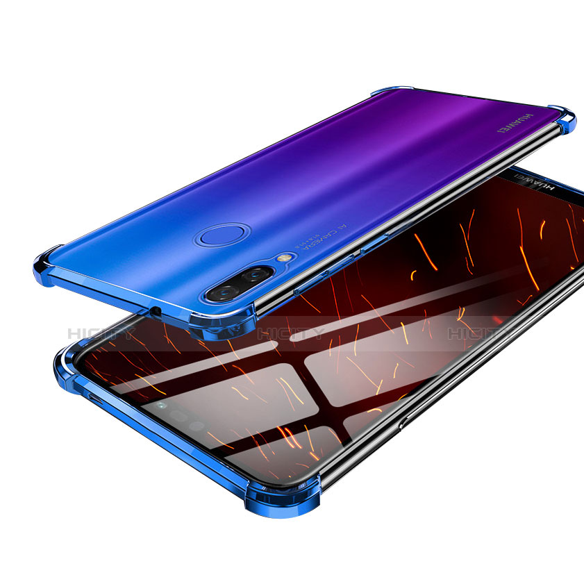 Custodia Silicone Trasparente Ultra Sottile Cover Morbida H03 per Huawei Nova 3 Blu