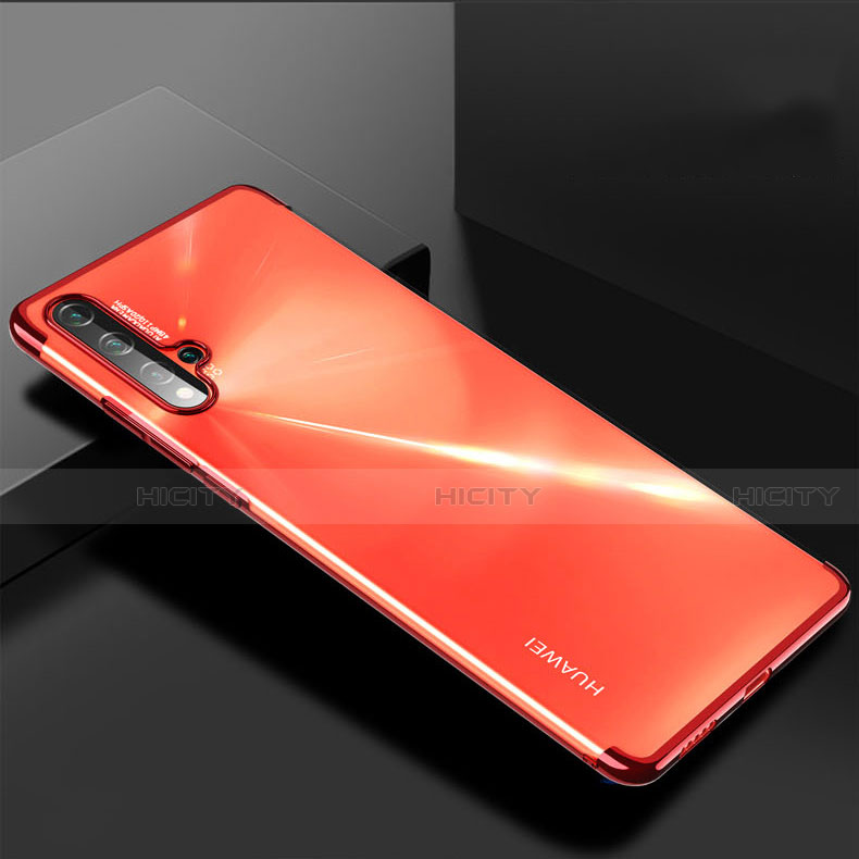 Custodia Silicone Trasparente Ultra Sottile Cover Morbida H03 per Huawei Nova 5 Pro Rosso