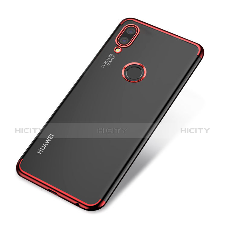 Custodia Silicone Trasparente Ultra Sottile Cover Morbida H03 per Huawei P20 Lite Rosso