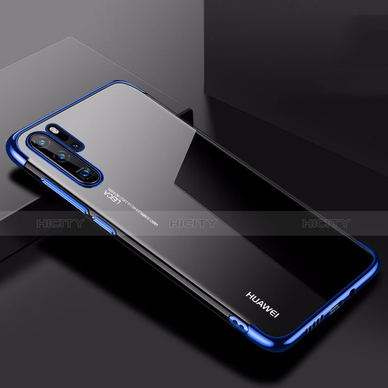 Custodia Silicone Trasparente Ultra Sottile Cover Morbida H03 per Huawei P30 Pro New Edition Blu