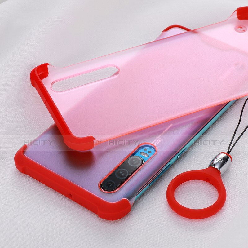 Custodia Silicone Trasparente Ultra Sottile Cover Morbida H03 per Huawei P30 Rosso