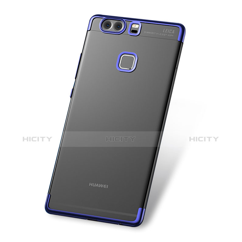 Custodia Silicone Trasparente Ultra Sottile Cover Morbida H03 per Huawei P9 Blu