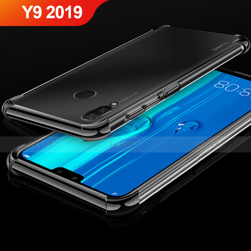 Custodia Silicone Trasparente Ultra Sottile Cover Morbida H03 per Huawei Y9 (2019) Nero