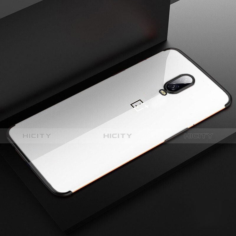 Custodia Silicone Trasparente Ultra Sottile Cover Morbida H03 per OnePlus 6T Nero