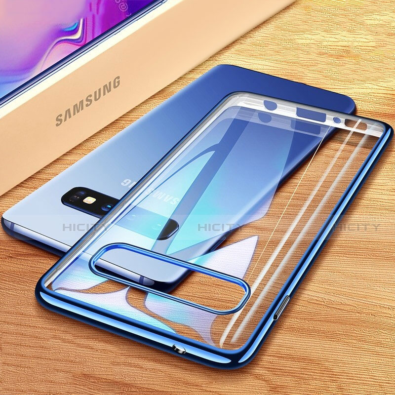 Custodia Silicone Trasparente Ultra Sottile Cover Morbida H03 per Samsung Galaxy S10 5G Blu