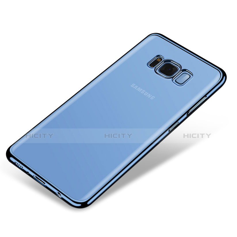 Custodia Silicone Trasparente Ultra Sottile Cover Morbida H03 per Samsung Galaxy S8 Plus Blu
