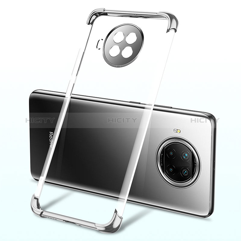 Custodia Silicone Trasparente Ultra Sottile Cover Morbida H03 per Xiaomi Mi 10T Lite 5G Argento