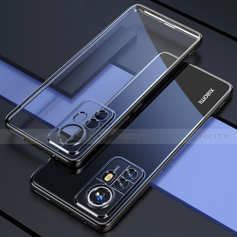Custodia Silicone Trasparente Ultra Sottile Cover Morbida H03 per Xiaomi Mi 12 5G Nero