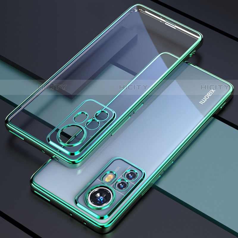 Custodia Silicone Trasparente Ultra Sottile Cover Morbida H03 per Xiaomi Mi 12 Pro 5G Verde