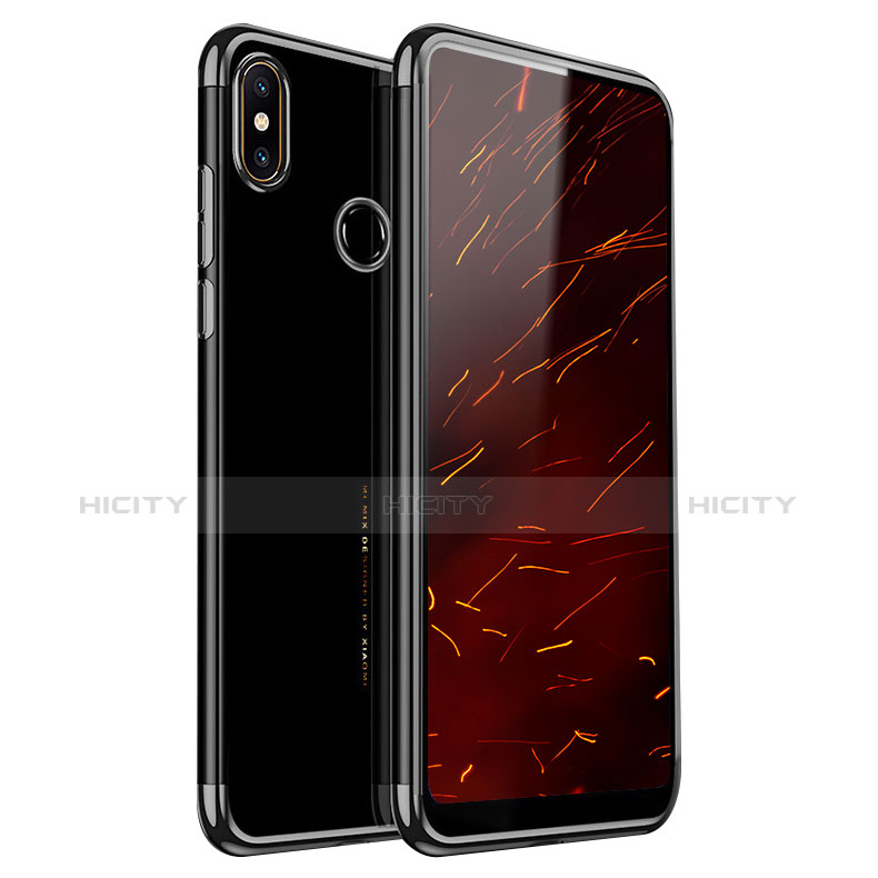 Custodia Silicone Trasparente Ultra Sottile Cover Morbida H03 per Xiaomi Mi Mix 2S Nero