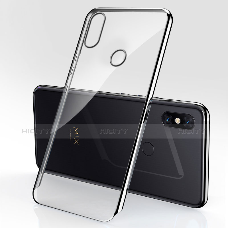 Custodia Silicone Trasparente Ultra Sottile Cover Morbida H03 per Xiaomi Mi Mix 3 Nero