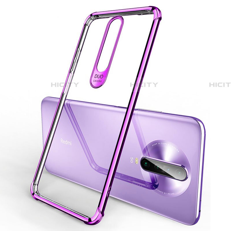 Custodia Silicone Trasparente Ultra Sottile Cover Morbida H03 per Xiaomi Redmi K30 4G Viola