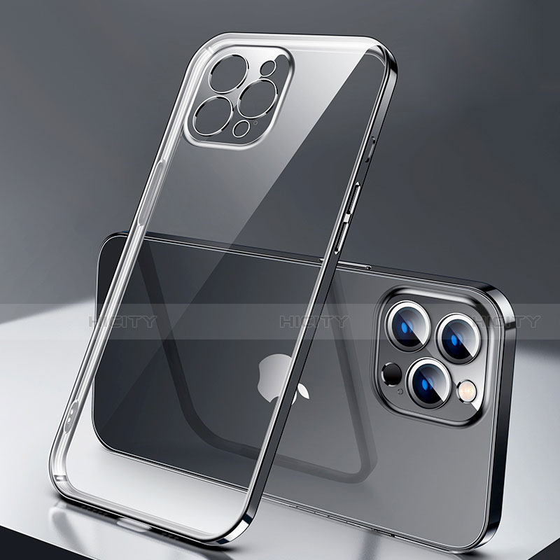 Custodia Silicone Trasparente Ultra Sottile Cover Morbida H04 per Apple iPhone 13 Pro Max Nero