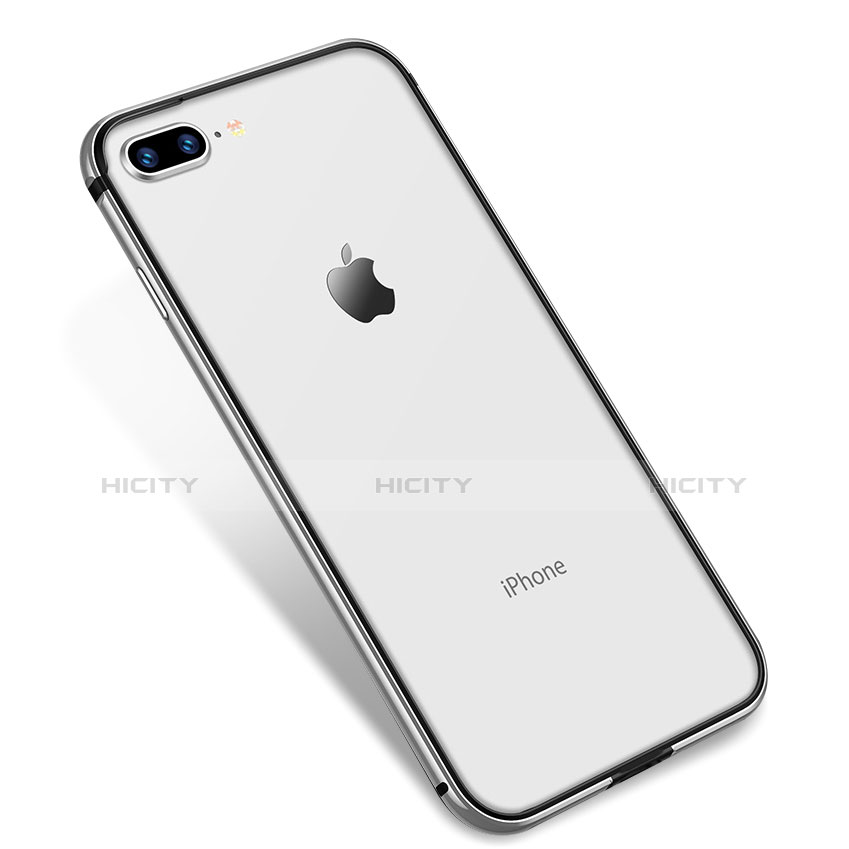 Custodia Silicone Trasparente Ultra Sottile Cover Morbida H04 per Apple iPhone 8 Plus Argento