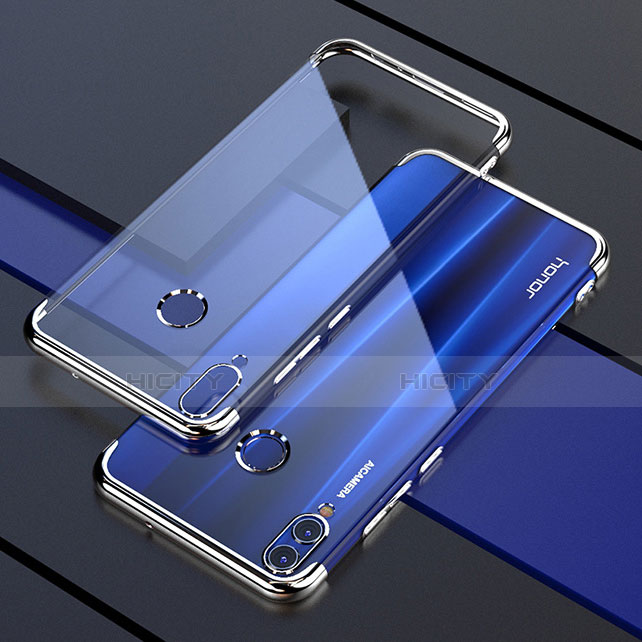 Custodia Silicone Trasparente Ultra Sottile Cover Morbida H04 per Huawei Honor 8X Argento
