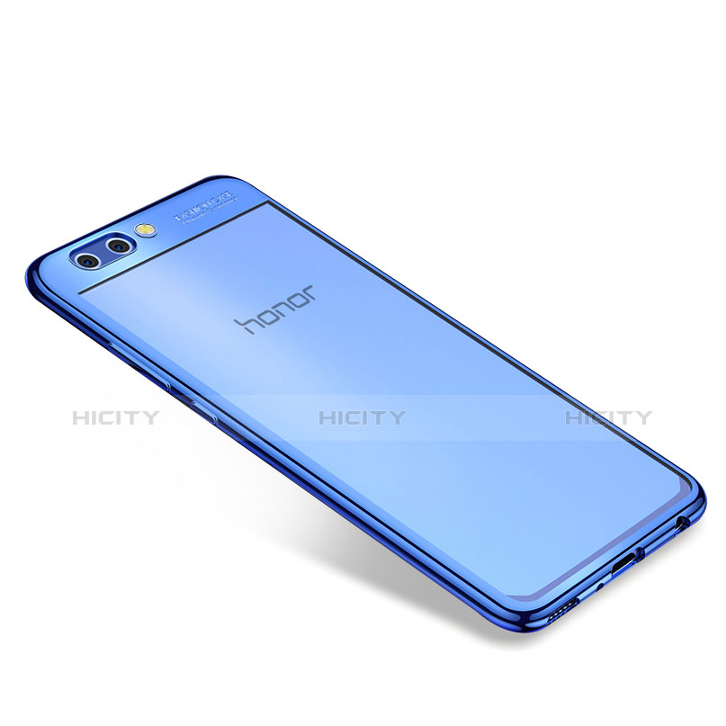 Custodia Silicone Trasparente Ultra Sottile Cover Morbida H04 per Huawei Honor V10 Blu