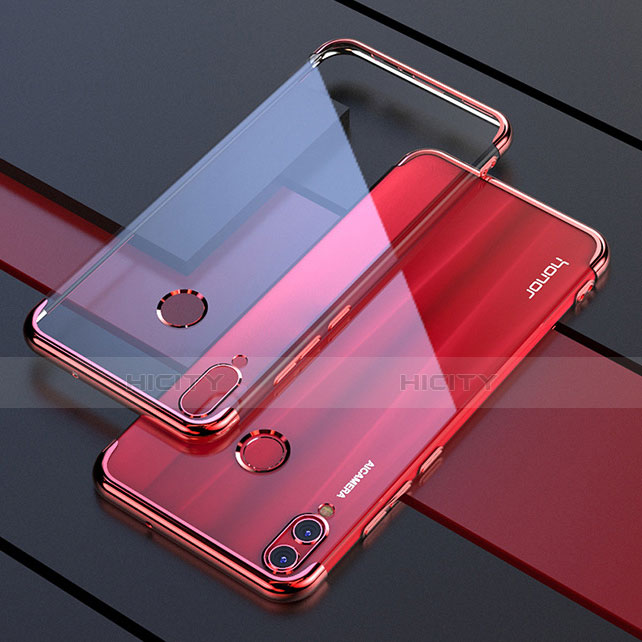 Custodia Silicone Trasparente Ultra Sottile Cover Morbida H04 per Huawei Honor V10 Lite Rosso
