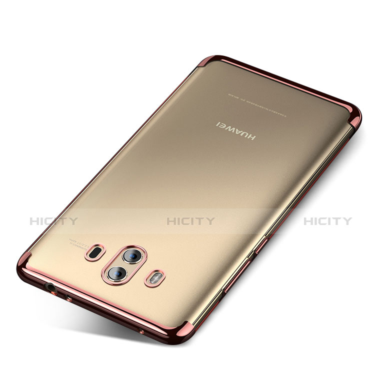 Custodia Silicone Trasparente Ultra Sottile Cover Morbida H04 per Huawei Mate 10 Oro Rosa